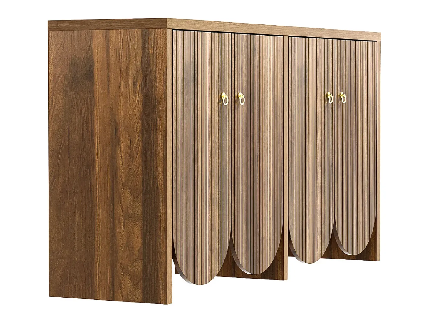 Aparador de nogal - Aparador con 4 puertas y estantes ajustables - para sala y comedor