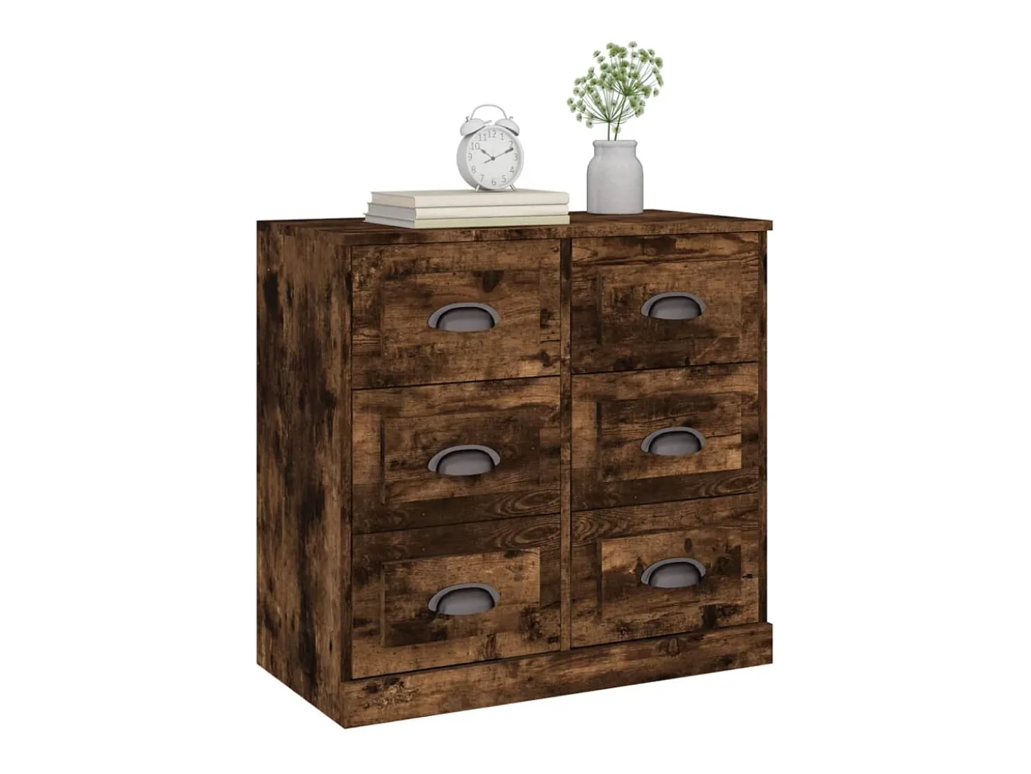 Aparador de roble ahumado 70x35,5x67,5 cm madera de ingeniería