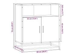 Aparador de roble ahumado 68x35x76 cm madera de ingeniería