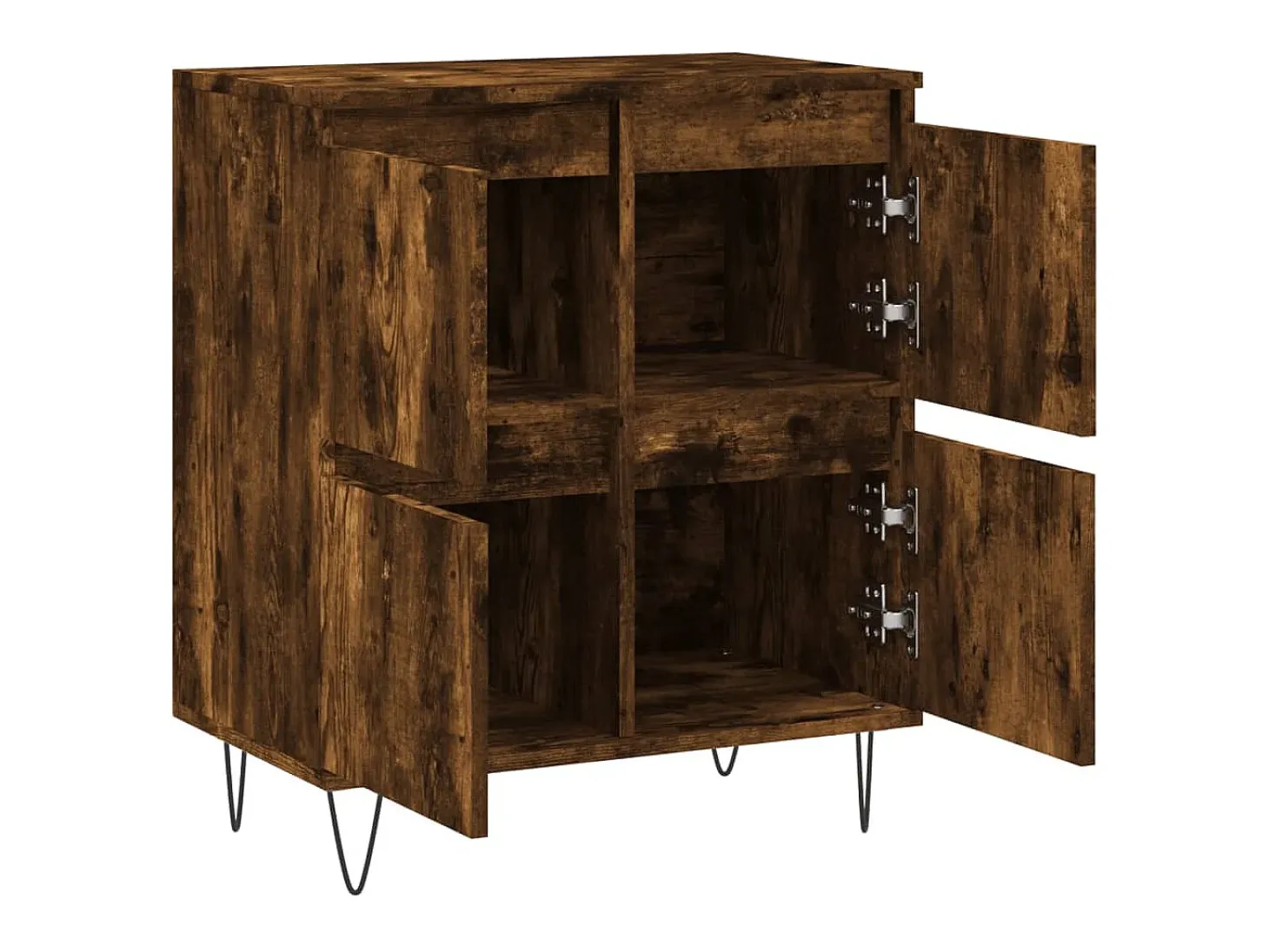 Aparador de roble ahumado 60x35x70 cm Madera de ingeniería