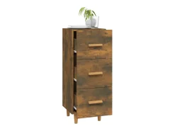 Aparador de roble ahumado 34,5x34x90 cm Madera de ingeniería