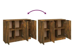 Aparador de roble ahumado 90,5x30x70 cm Madera de ingeniería