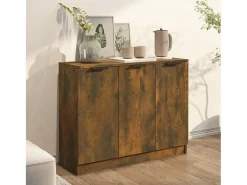 Aparador de roble ahumado 90,5x30x70 cm Madera de ingeniería