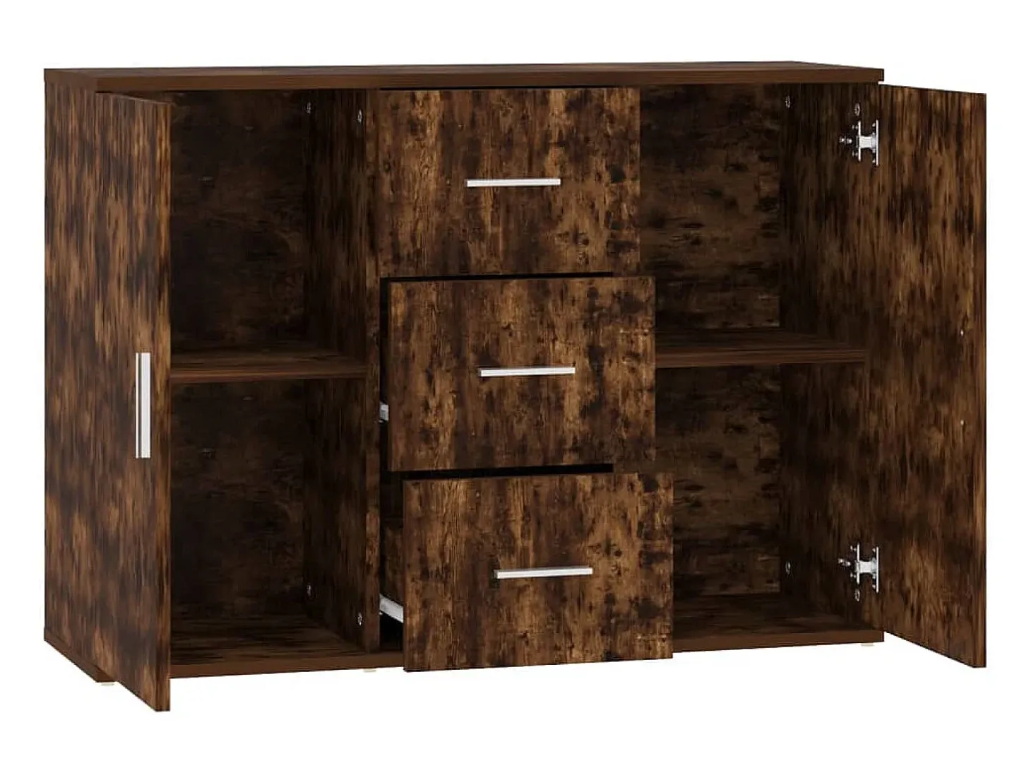 Aparador de roble ahumado 91x29,5x65 cm Madera de ingeniería