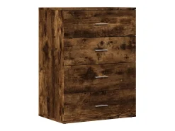 Aparador de roble ahumado 60x39x80 cm madera de ingeniería