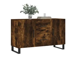 Aparador de roble ahumado 100x36x60 cm madera de ingeniería