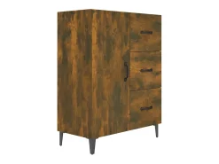 Aparador de roble ahumado 69,5x34x90 cm madera de ingeniería