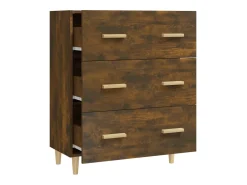 Aparador de roble ahumado 70x34x90 cm Madera de ingeniería