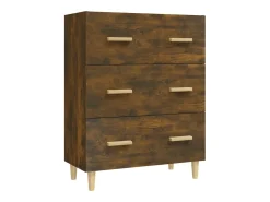 Aparador de roble ahumado 70x34x90 cm Madera de ingeniería