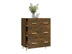 Aparador de roble ahumado 70x34x90 cm Madera de ingeniería