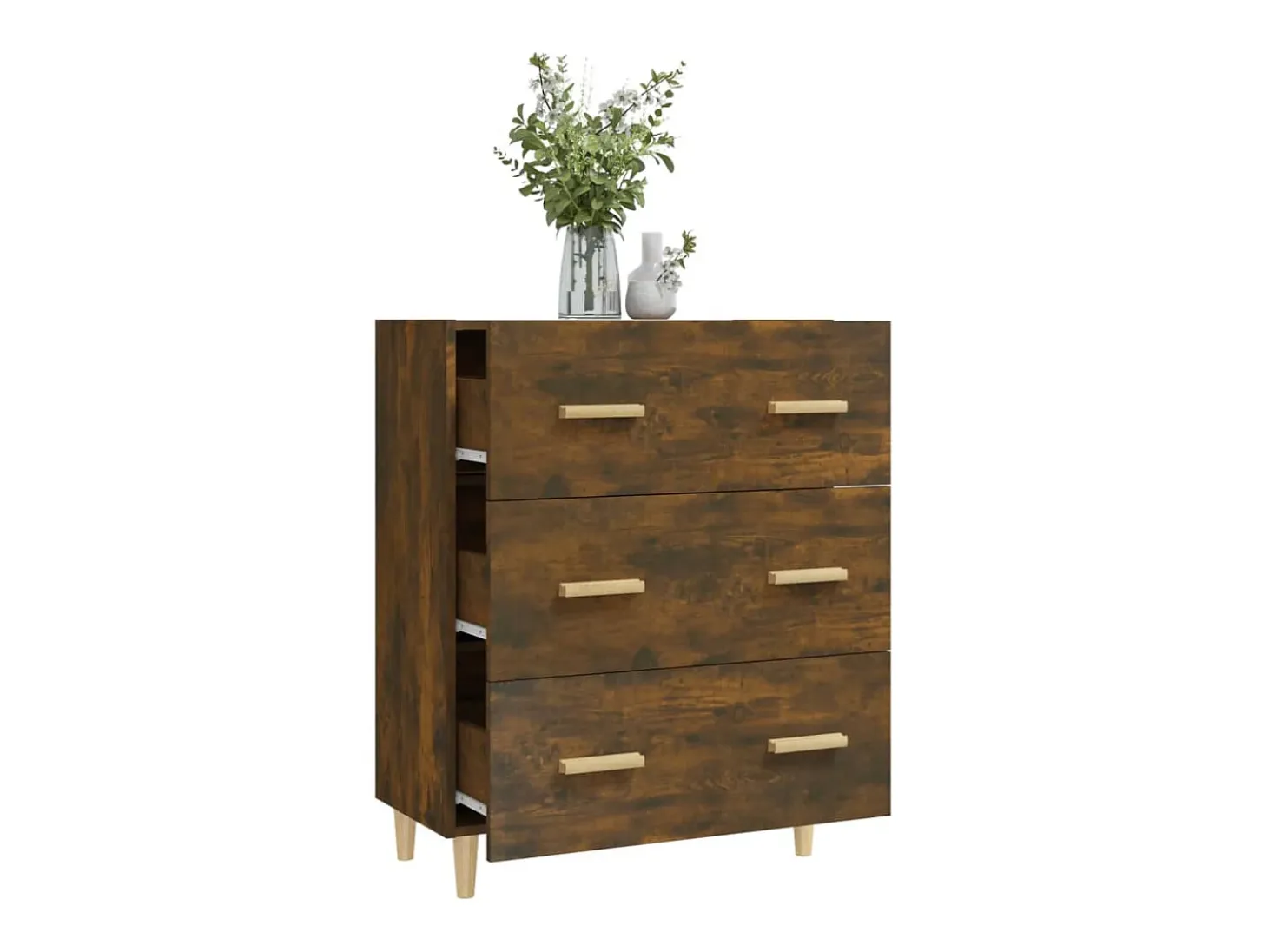 Aparador de roble ahumado 70x34x90 cm Madera de ingeniería