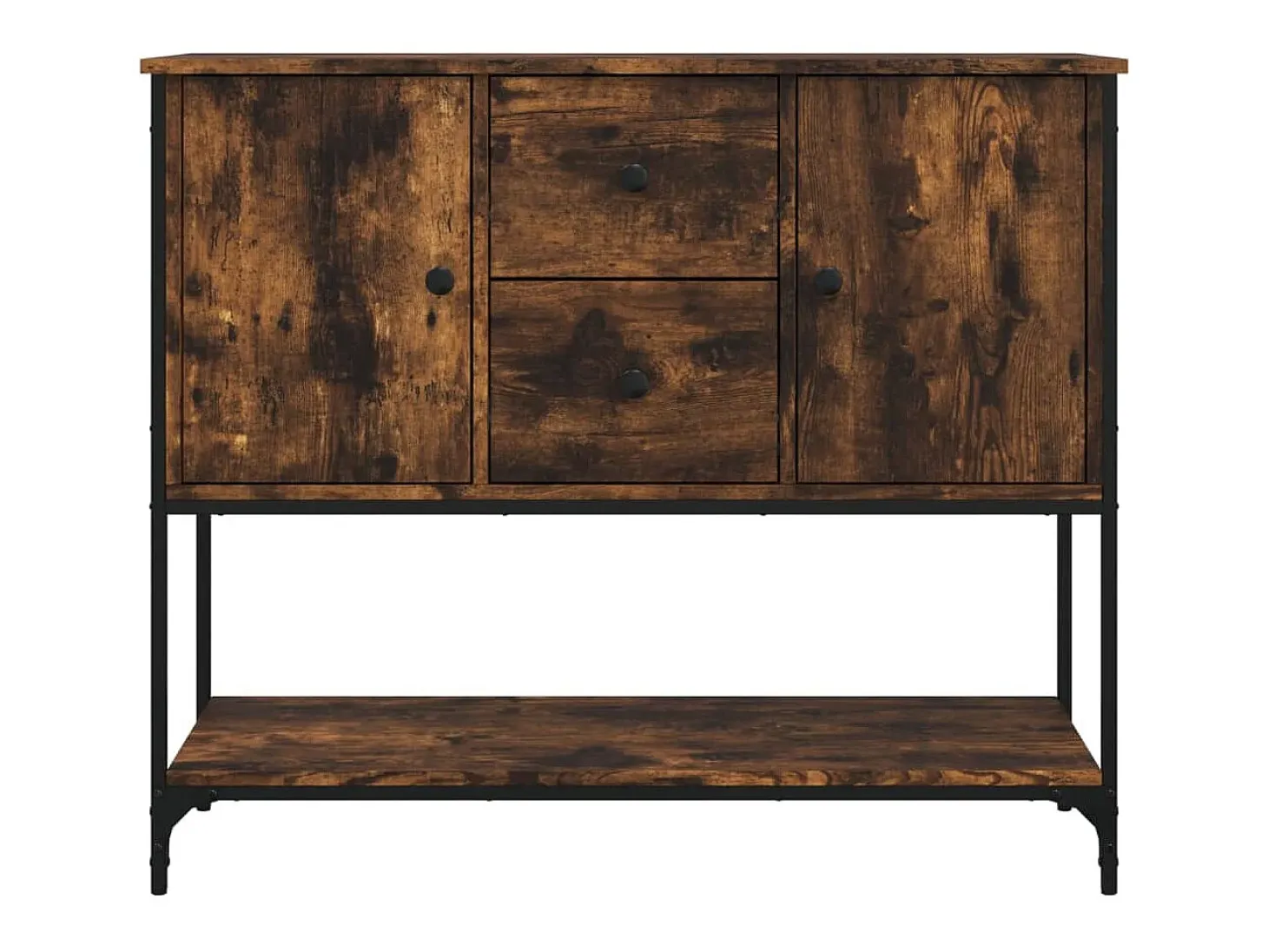 Aparador de roble ahumado 100x36x85 cm madera de ingeniería