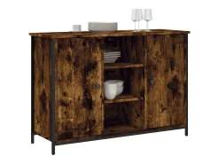Aparador de roble ahumado 100x35x70 cm madera de ingeniería