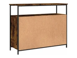 Aparador de roble ahumado 100x35x80 cm madera de ingeniería