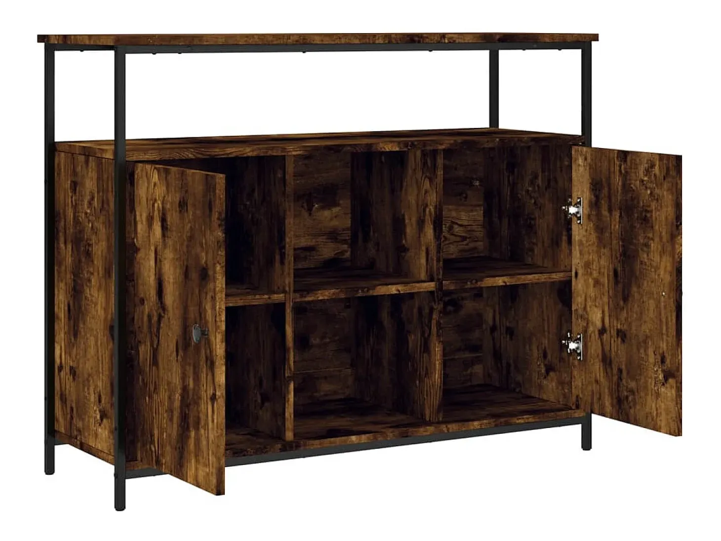 Aparador de roble ahumado 100x35x80 cm madera de ingeniería