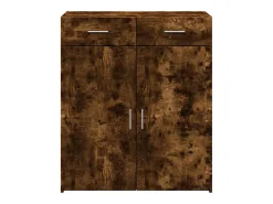 Aparador de roble ahumado 80x42,5x93 cm madera de ingeniería