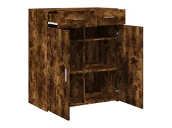 Aparador de roble ahumado 80x42,5x93 cm madera de ingeniería