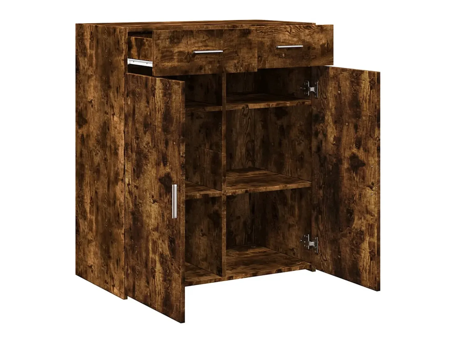Aparador de roble ahumado 80x42,5x93 cm madera de ingeniería