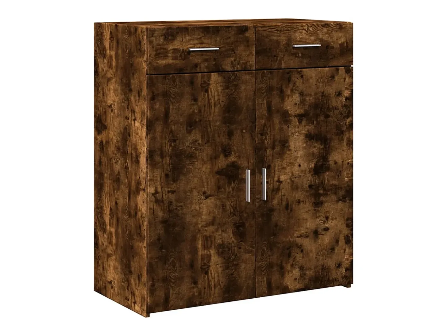 Aparador de roble ahumado 80x42,5x93 cm madera de ingeniería