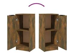Aparador de roble ahumado 30x30x70 cm Madera de ingeniería