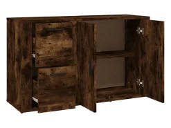 Aparador de roble ahumado 100x33x59,5 cm Madera de ingeniería