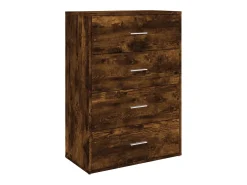 Aparador de roble ahumado 60x31x84 cm madera de ingeniería