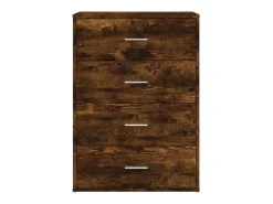 Aparador de roble ahumado 60x31x84 cm madera de ingeniería