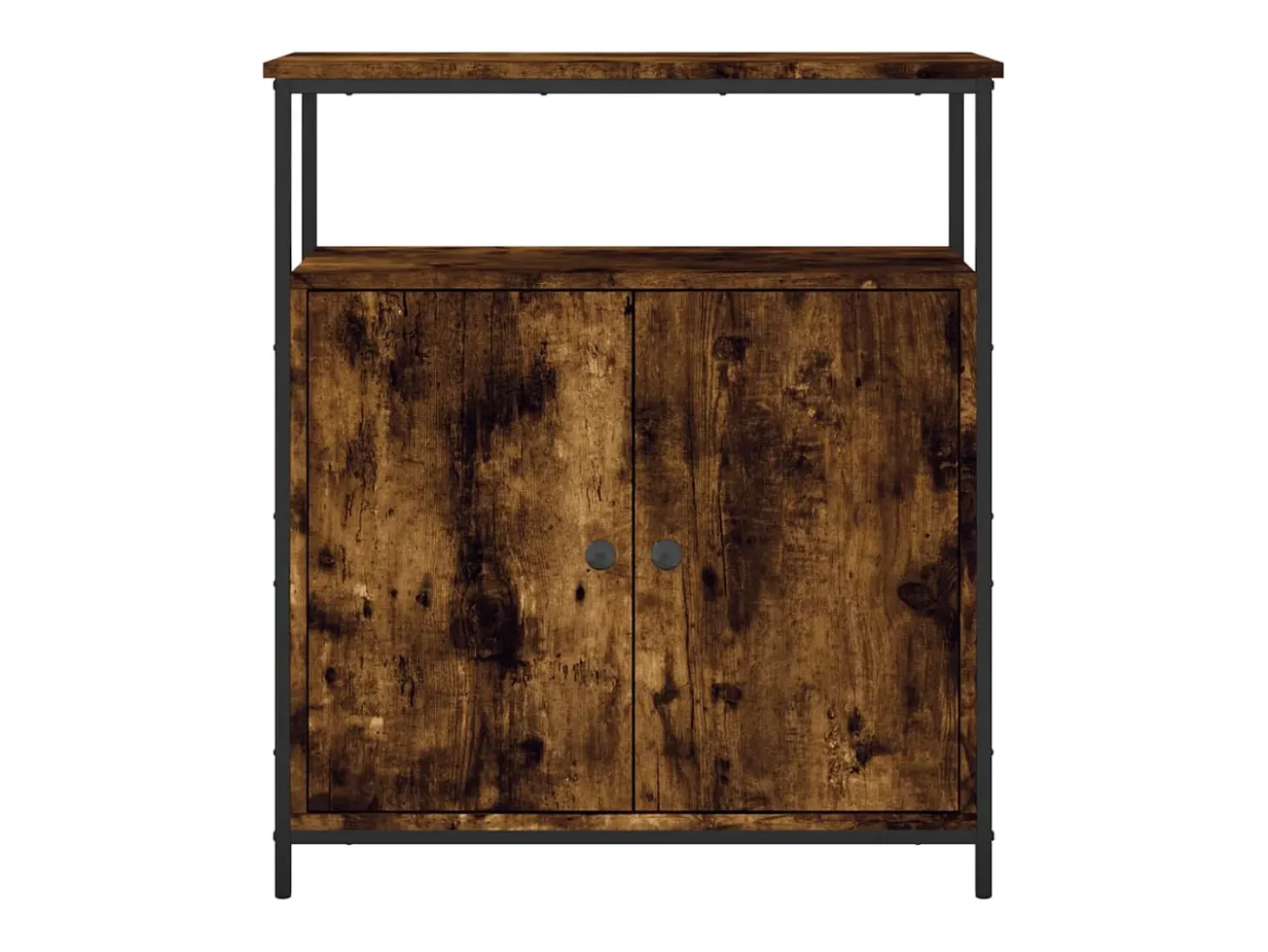 Aparador de roble ahumado 70x30x80 cm madera de ingeniería