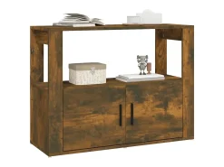 Aparador de roble ahumado 80x30x60 cm Madera de ingeniería