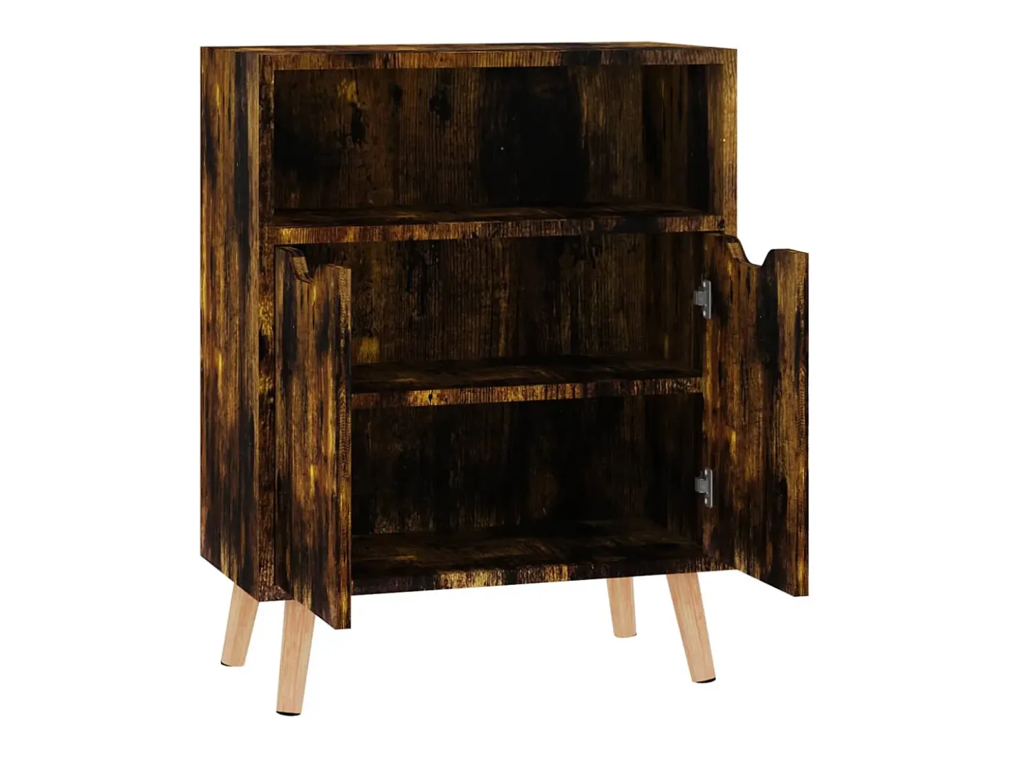 Aparador de roble ahumado 60x30x72 cm madera de ingeniería