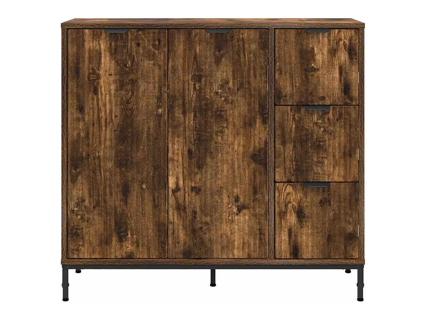 Aparador de roble ahumado 89,5 x 33 x 82 cm Madera de ingeniería