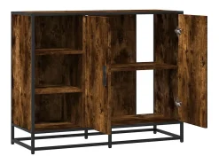 Aparador de roble ahumado 92x35x76 cm madera de ingeniería