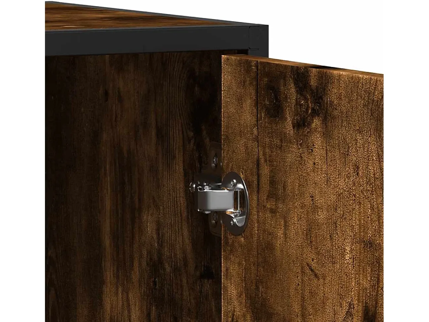 Aparador de roble ahumado 92x35x76 cm madera de ingeniería