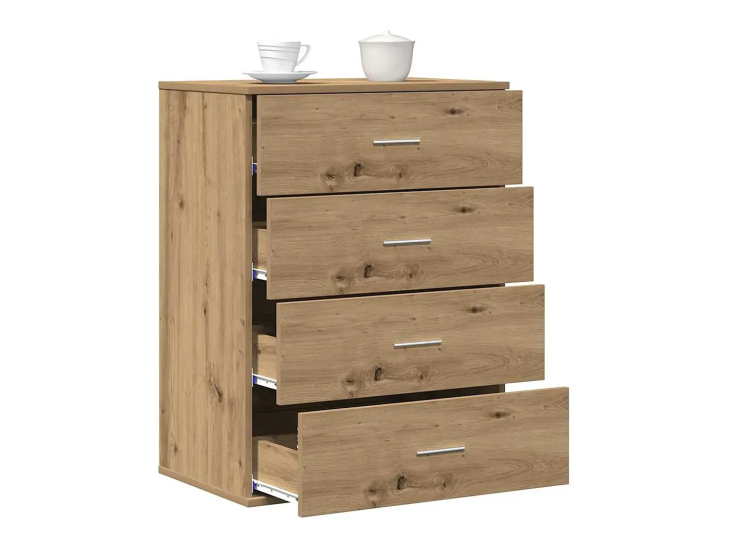 Aparador de roble artesanal 60 x 39 x 80 cm Madera de ingeniería