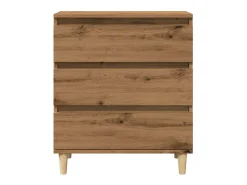 Aparador de roble artesanal 60x35x70 cm madera de ingeniería