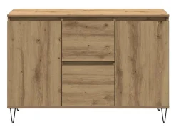 Aparador de roble artesanal 104x35x70 cm madera de ingeniería