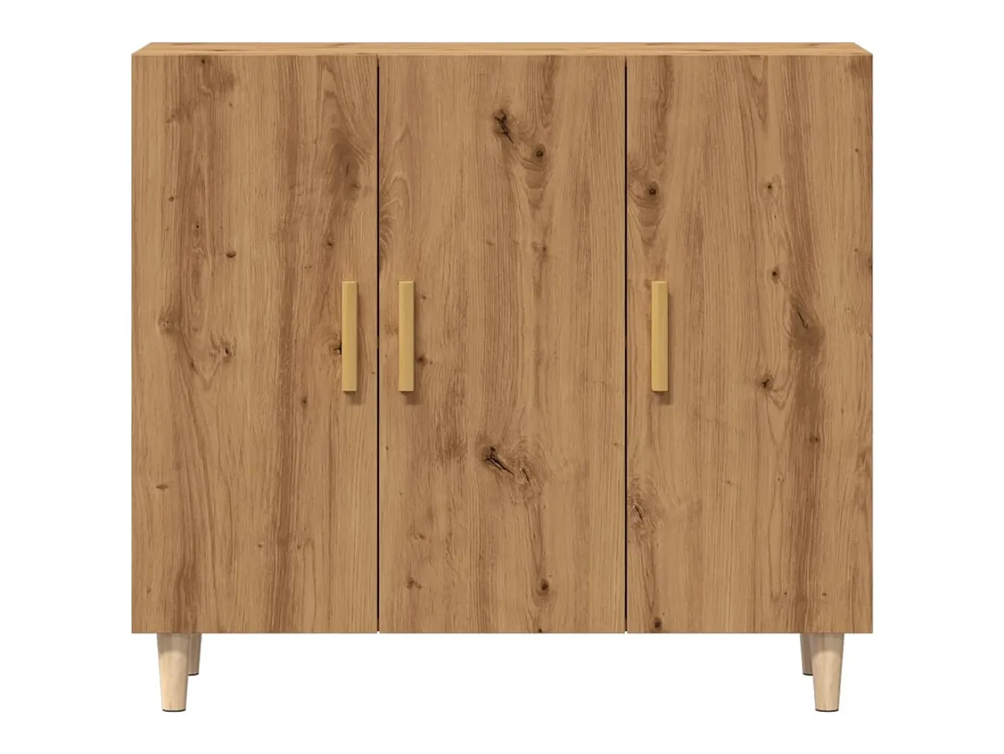 Aparador de roble artesanal 90x34x80 cm madera de ingeniería