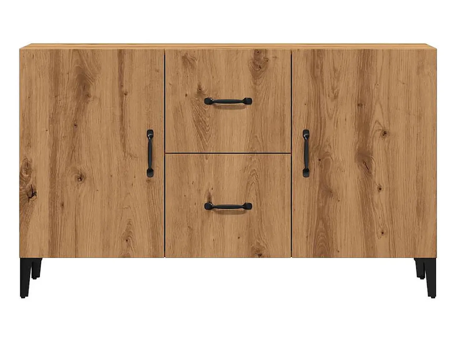 Aparador de roble artesanal 100x36x60 cm madera de ingeniería