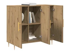 Aparador de roble artesanal 90x34x80 cm Madera de ingeniería