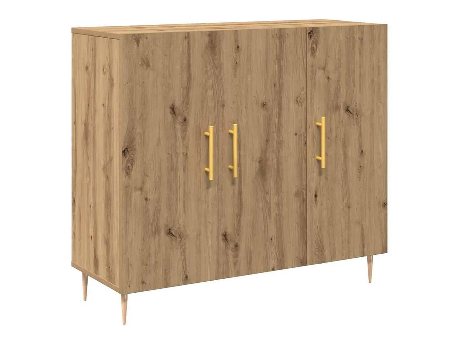 Aparador de roble artesanal 90x34x80 cm Madera de ingeniería