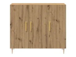 Aparador de roble artesanal 90x34x80 cm Madera de ingeniería