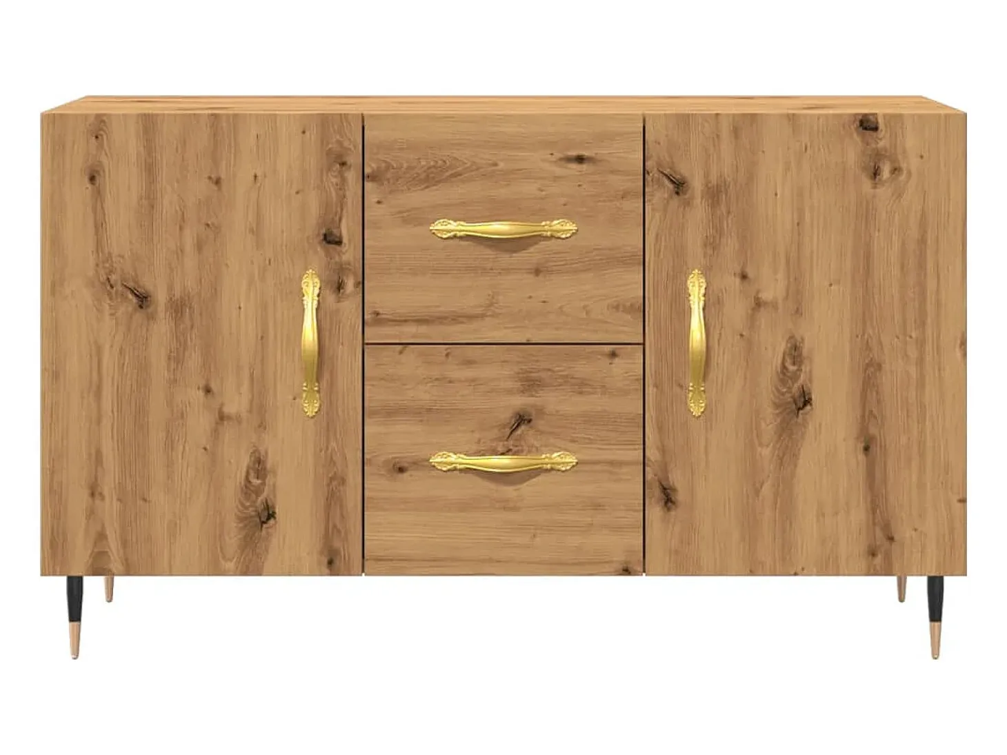 Aparador de roble artesanal 100x36x60 cm madera de ingeniería