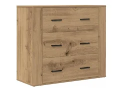 Aparador de roble artesanal 80x33x70 cm madera de ingeniería