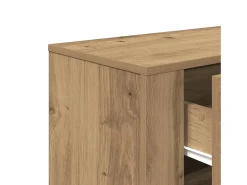 Aparador de roble artesanal 80x33x70 cm madera de ingeniería