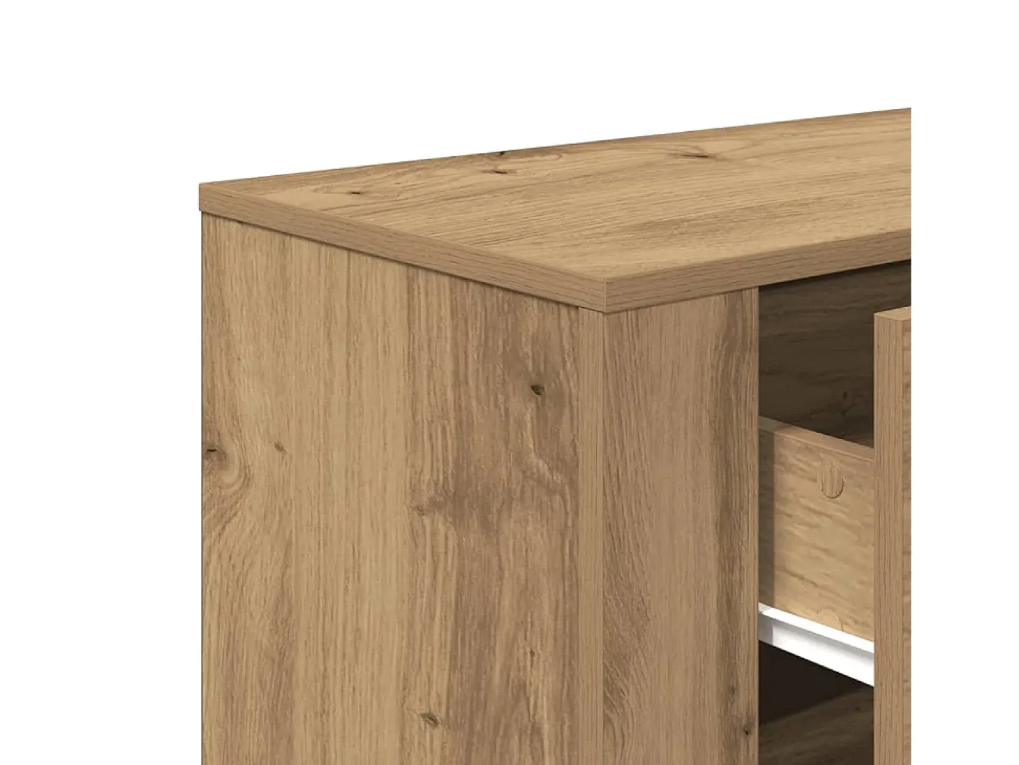 Aparador de roble artesanal 80x33x70 cm madera de ingeniería