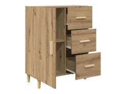 Aparador de roble hecho a mano 34 x 69,5 x 90 cm Madera de ingeniería