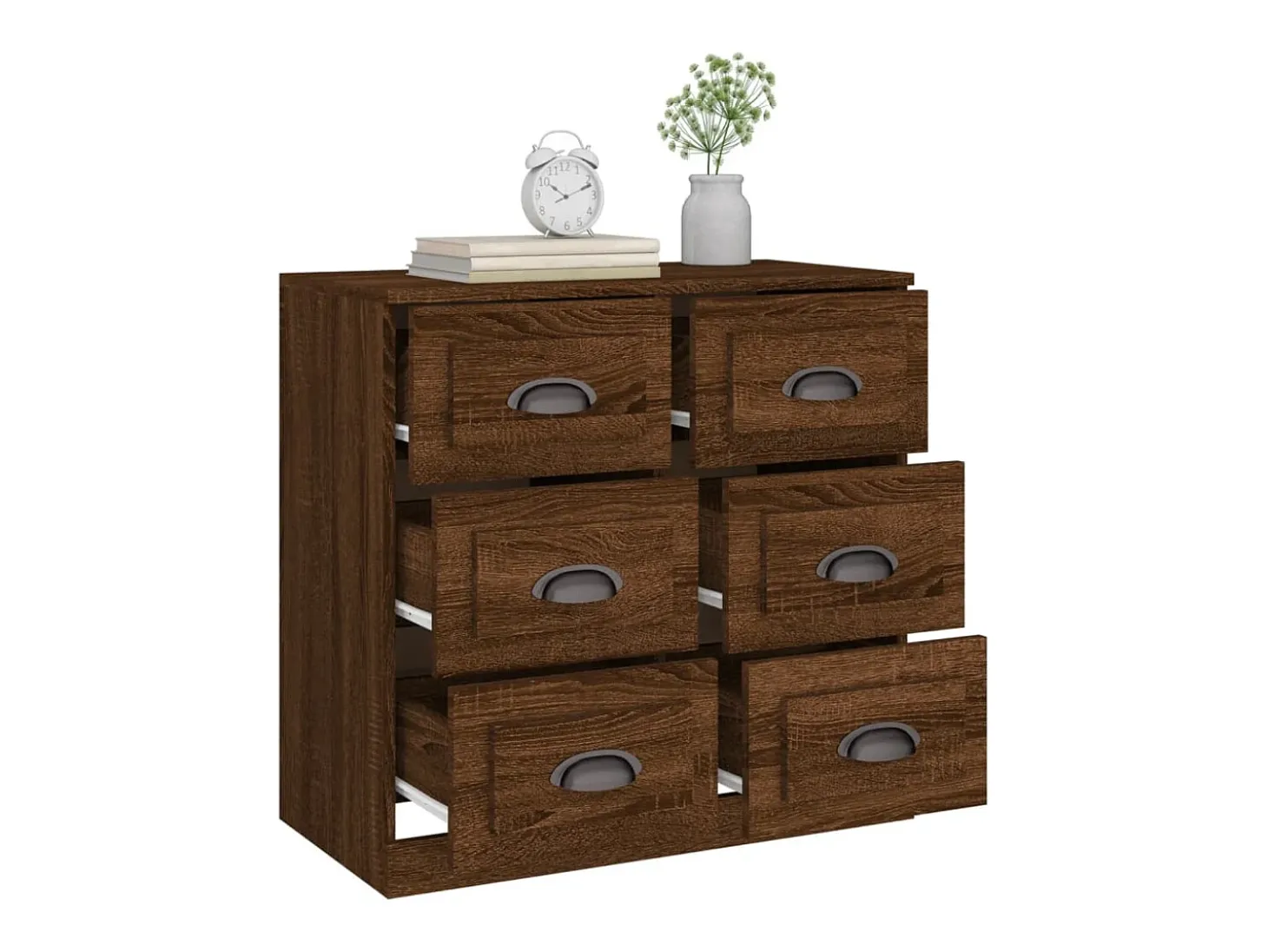 Aparador de roble marrón 70x35,5x67,5 cm Madera de ingeniería