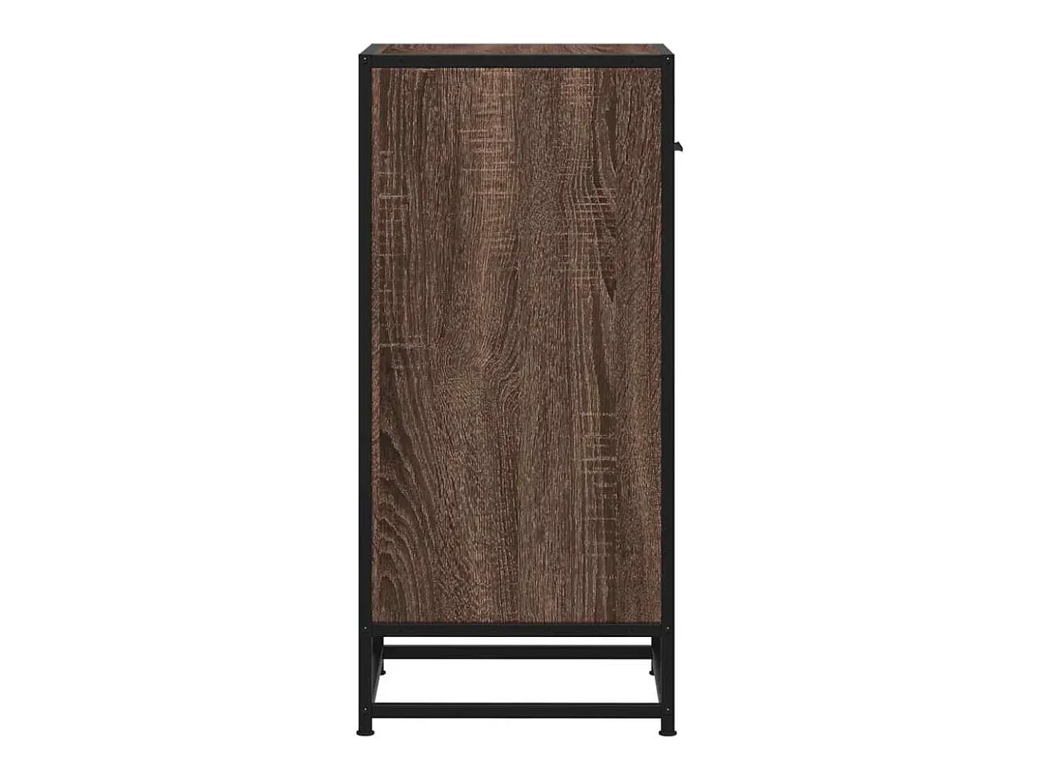Aparador de roble marrón 35,5x35x76 cm madera contrachapada y metal