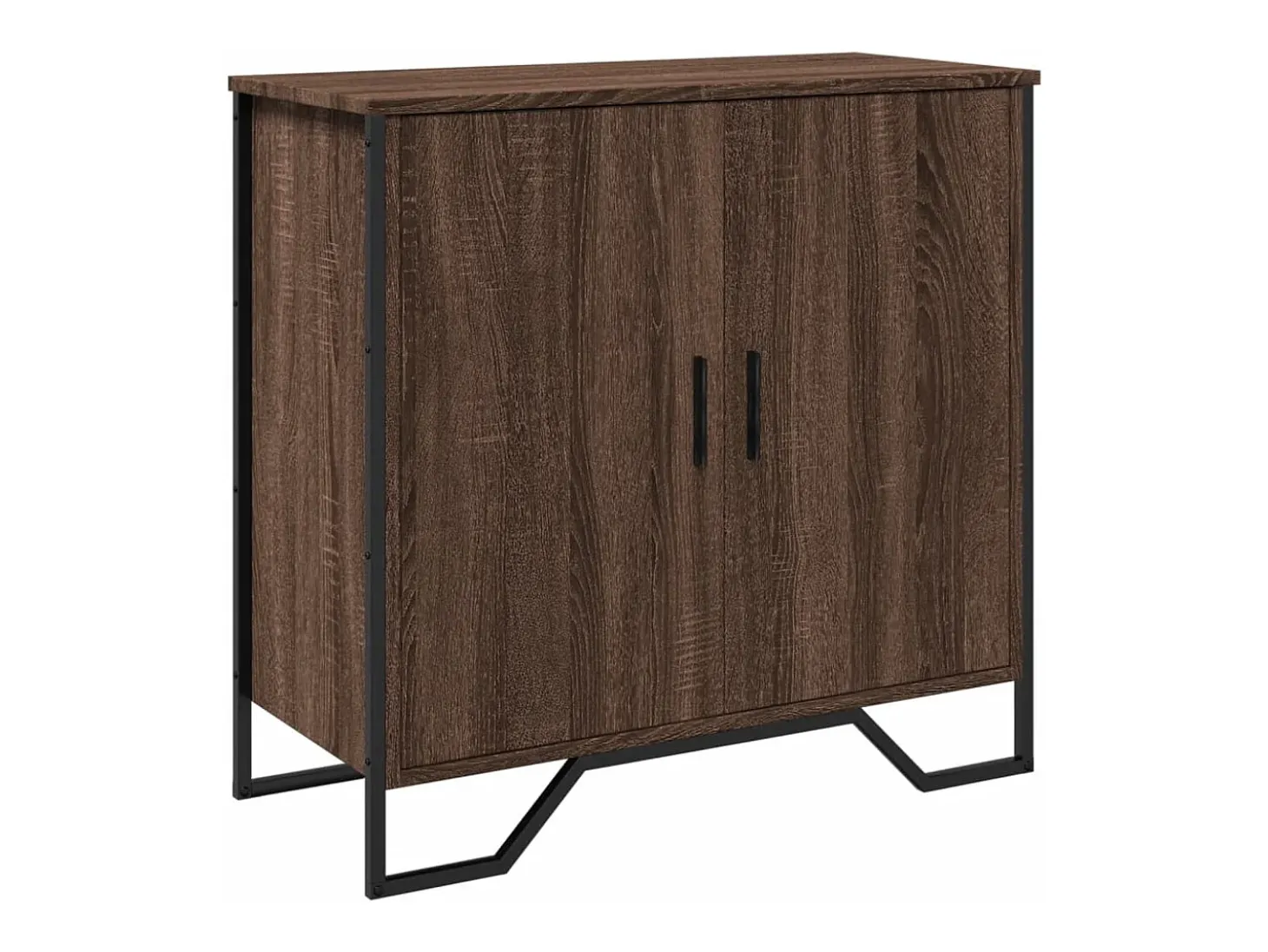 Aparador de roble marrón 78x35,5x74,5 cm madera de ingeniería