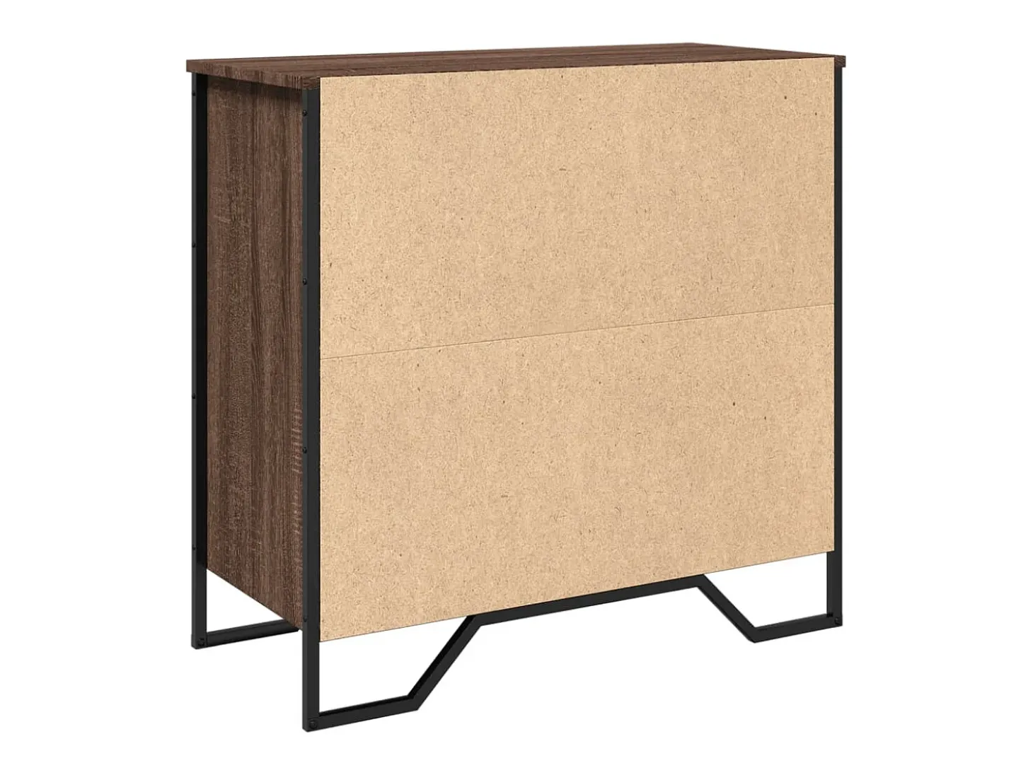 Aparador de roble marrón 78x35,5x74,5 cm madera de ingeniería